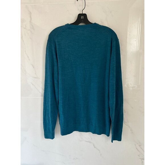 UNIQLO Pure New Wool Crewneck Pullover in Heather Blue Size Large - Picture 8 of 9